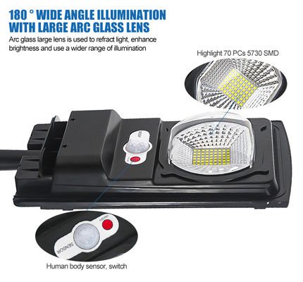 6500K 12v Dc 100W LED সোলার চালিত স্ট্রিট লাইট 110lm/W হোম ব্যবহার করে