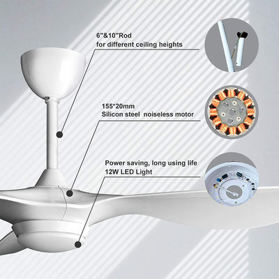 বিলাসবহুল আধুনিক উজ্জ্বল 72w সিলিং ফ্যান LED লাইট বডি ল্যাম্প মেটাল মোটর সুইচ