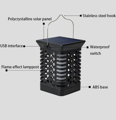 FCC আধুনিক 95lm/w ABS LED সোলার ল্যান্ডস্কেপ লাইট সোলার ফ্লিকার স্টেক লাইট