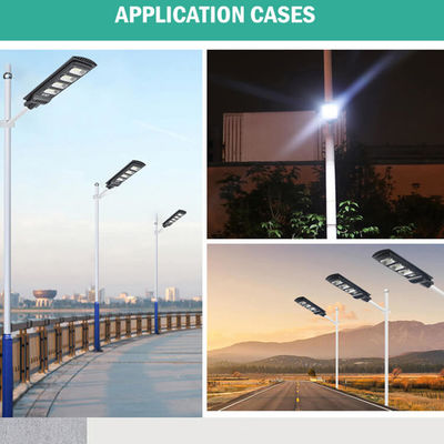 6000K 100W 200W 300W সোলার স্ট্রিট লাইট আউটডোর ল্যাম্প Ip65 রিমোট কন্ট্রোল