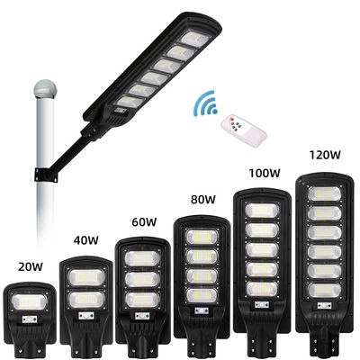 6000K 100W 200W 300W সোলার স্ট্রিট লাইট আউটডোর ল্যাম্প Ip65 রিমোট কন্ট্রোল