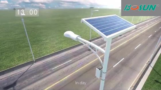 অল ইন ওয়ান 14000lm 30W 80W LED সোলার চালিত স্ট্রিট লাইট 18V পোল ইনস্টল