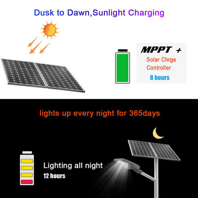 অল ইন ওয়ান 14000lm 30W 80W LED সোলার চালিত স্ট্রিট লাইট 18V পোল ইনস্টল