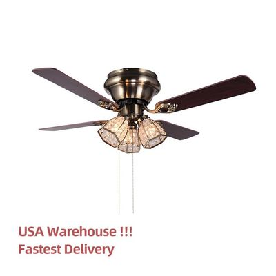 100lm/w 120V 48 ইঞ্চি সিলিং ফ্যান লাইট ফোর ব্লেড সিলিং ফ্যান আলো সহ