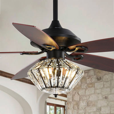 কমার্সিয়াল 65W 120V ম্যাট ব্ল্যাক সিলিং ফ্যান হালকা এবং রিমোট সহ