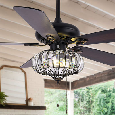 সারফেস মাউন্টিং 120V 65W ইন্ডাস্ট্রিয়াল সিলিং ফ্যান লাইট / 52 ইঞ্চি 5 ব্লেড সিলিং ফ্যান