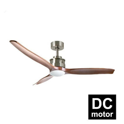 ডেকোর লিভিংরুম 40w 52 ইঞ্চি কাঠ সিলিং ফ্যান লাইট 3 ব্লেড ডিসি মোটর