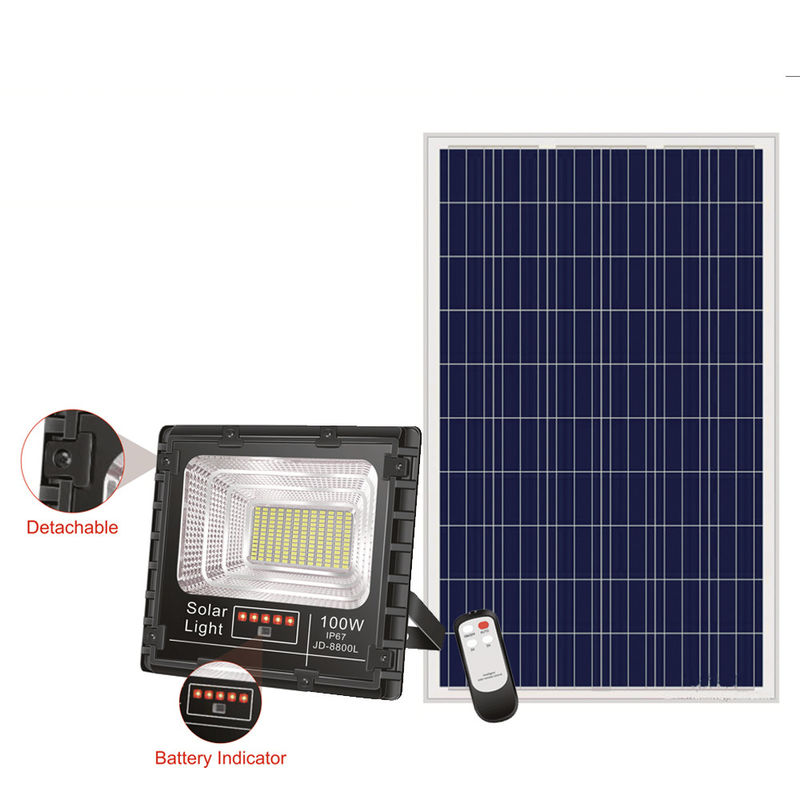 25w 150w 300 ওয়াট সোলার ফ্লাড লাইট 80lm/w 3.7V আউটডোর সোলার চালিত সিকিউরিটি লাইট
