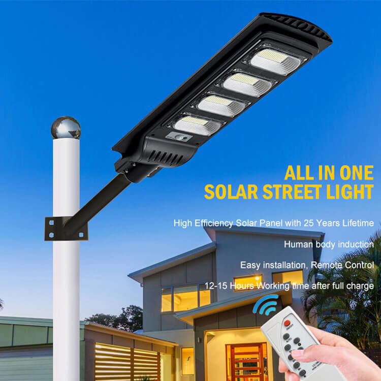 50-300Watt 4.5V মোশন সেন্সর সোলার স্ট্রিট লাইট / সোলার গার্ডেন স্ট্রিট লাইট