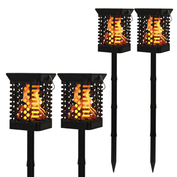উষ্ণ সাদা IP65 75 LED সোলার গার্ডেন লাইট 100lm/w সোলার ফ্লেম ফ্লিকারিং ল্যাম্প টর্চ