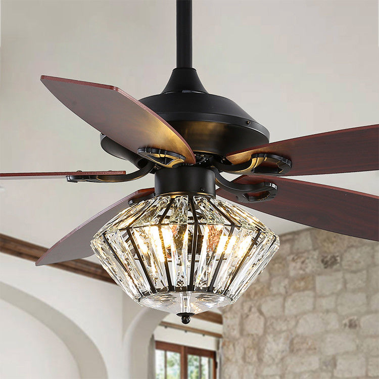 65W 120V লিভিং রুম ডেকোরেটিভ সিলিং ফ্যান / স্পার্কলি সিলিং ফ্যান সুপার ব্রাইটনেস
