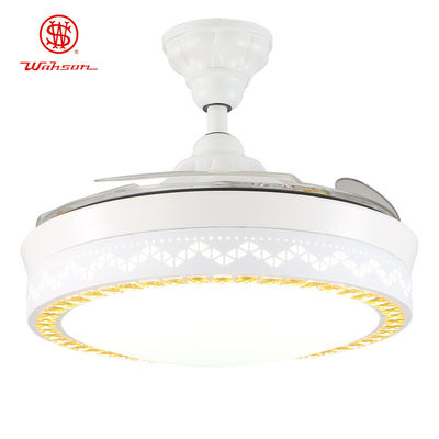 বাড়ির জন্য আলো সহ আধুনিক আলংকারিক 5250lm 70W সাদা ফোল্ডেবল সিলিং ফ্যান